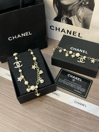 Pearl Charm Necklace & Bracelet Set