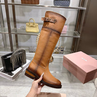 Leather Knee High Riding Boots