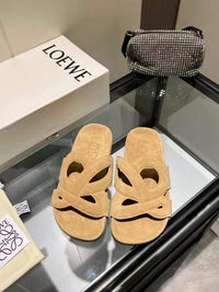 Paula's Ibiza Leather Monogram Ease Slides