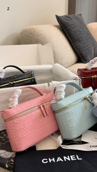 Crocodile Embossed Slim Vanity Case