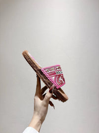 Maiolica Print Espadrille Sliders