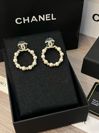 Pearl Crystal Hoop Earrings