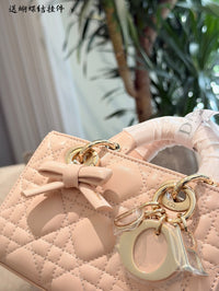 Lady Mini Bag in Cannage Lambskin Leather