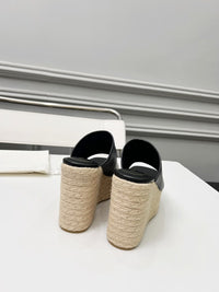 Leather Espadrille Wedges