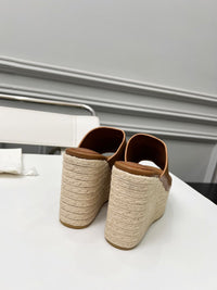 Leather Espadrille Wedges