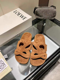 Paula's Ibiza Leather Monogram Ease Slides