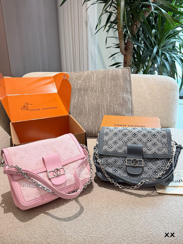 Monogram Denim Chain Bag