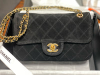 Suede Flap Bag