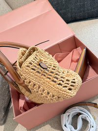 Raffia Top Handle Bag
