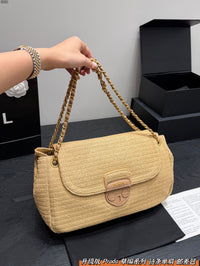 Madras Woven Top Handle Bag