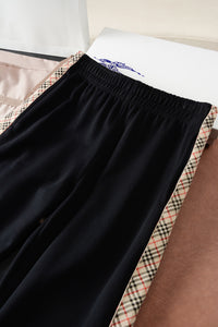 Check-Stripe Slim Sweatpants