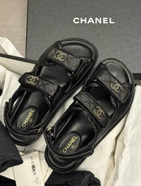 Quilted Leather Dad Sandals