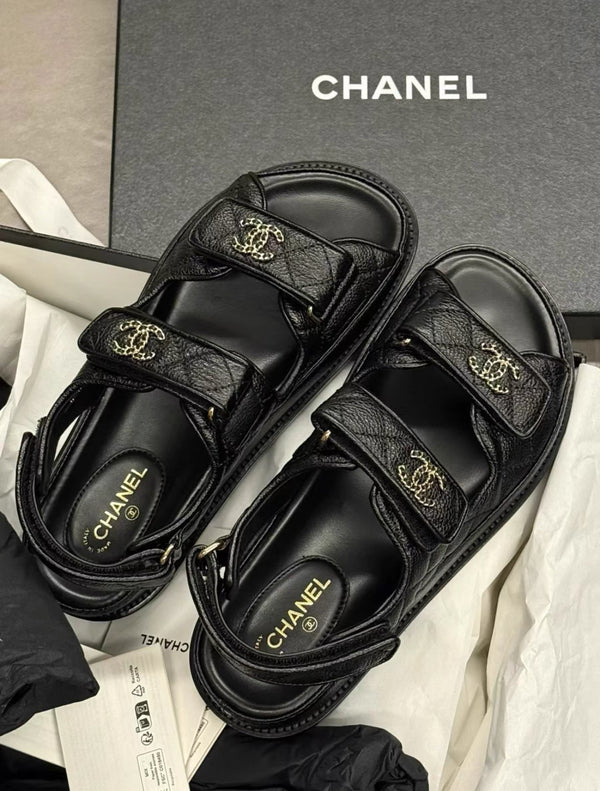 Quilted Leather Dad Sandals