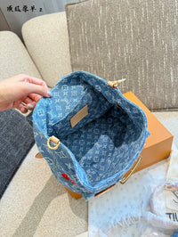 Cherry Denim Mini Backpack