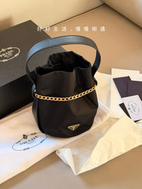 Black Mini Nylon Bucket Bag