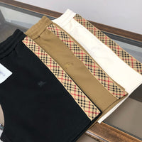 Check Side Stripe Drawstring Shorts