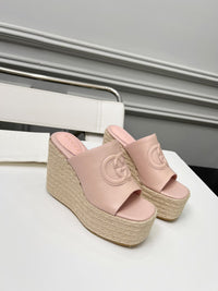 Leather Espadrille Wedges