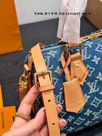 Speedy 25 Blue Denim Crystal Bag