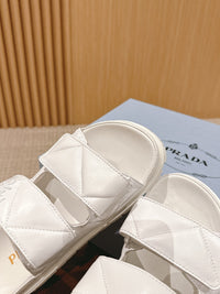 Quilted Leather Platform Sandals