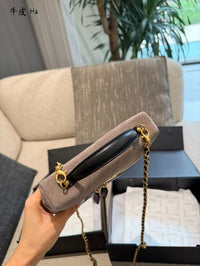 Suede Calfskin Vanity Bag