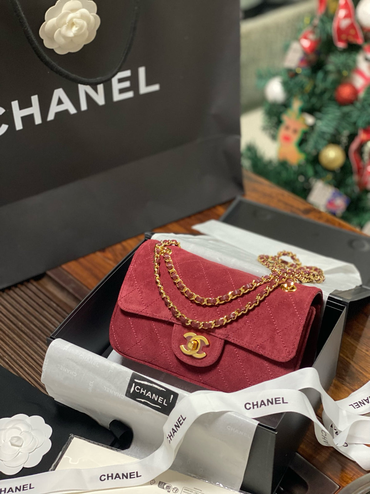Suede Flap Bag