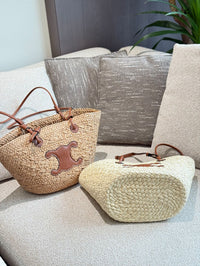 Triomphe Raffia Bucket Tote
