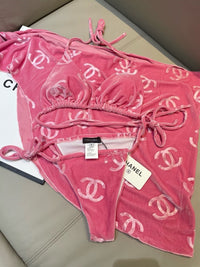 Logo 3-Piece Terry Cloth Bikini Set