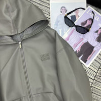26S Nappa Leather Hoodie