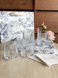 Maison Tumbler Cannage Transparent Crystal Glasses Set of 4