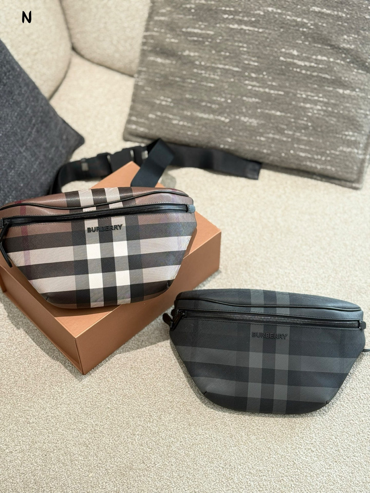 E-canvas Check Bum Bag