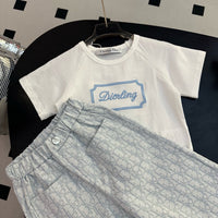 Kids Diorling Tee & Oblique Wide-Leg Trouser Set