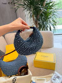Denim Moon Bag