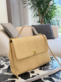 Braided Raffia Flap Bag