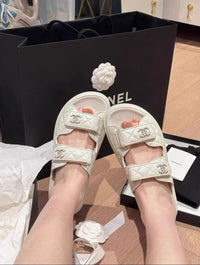 Quilted Triple Strap Slide Sandals