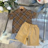 Vintage Check Polo T-Shirt & Shorts Set