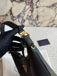 Logo Plaque Leather Shoulder Bag