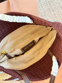 Logo Crochet Knit Tote Bag