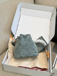 Monogram Denim Bucket Bag