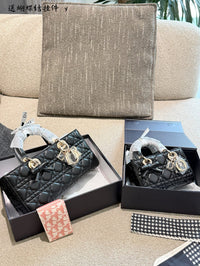 Lady Mini Bag in Cannage Lambskin Leather