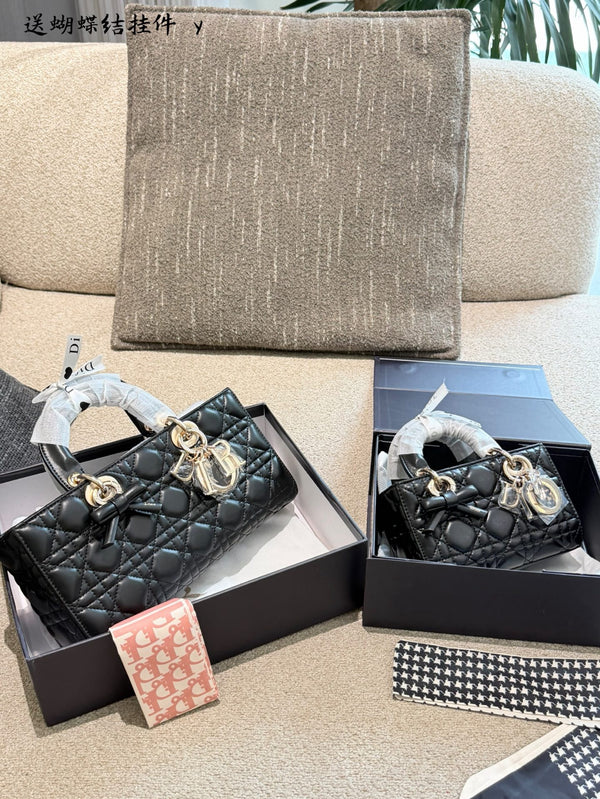 Lady Mini Bag in Cannage Lambskin Leather
