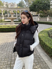 Logo Hooded Puffer Vest