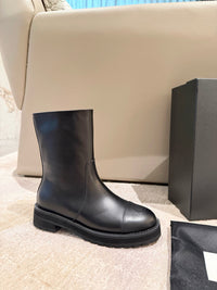 Calfskin Cap Toe Short Boots