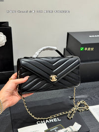 26X Chevron Top Handle Flap Bag