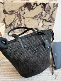 Crochet Leather Tote Bag