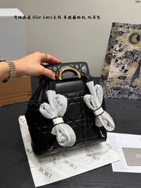 Caro Cannage Leather Backpack