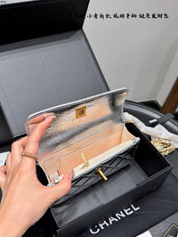 Metallic Mini Top Handle Flap Bag