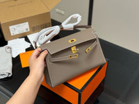 Kelly 25 Grey Epsom Gold Hardware