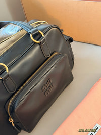 Nappa Leather Pocket Top-Handle Bag