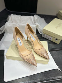 Love Embellished Mesh Pumps
