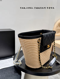 Straw Raffia Chain Tote Bag